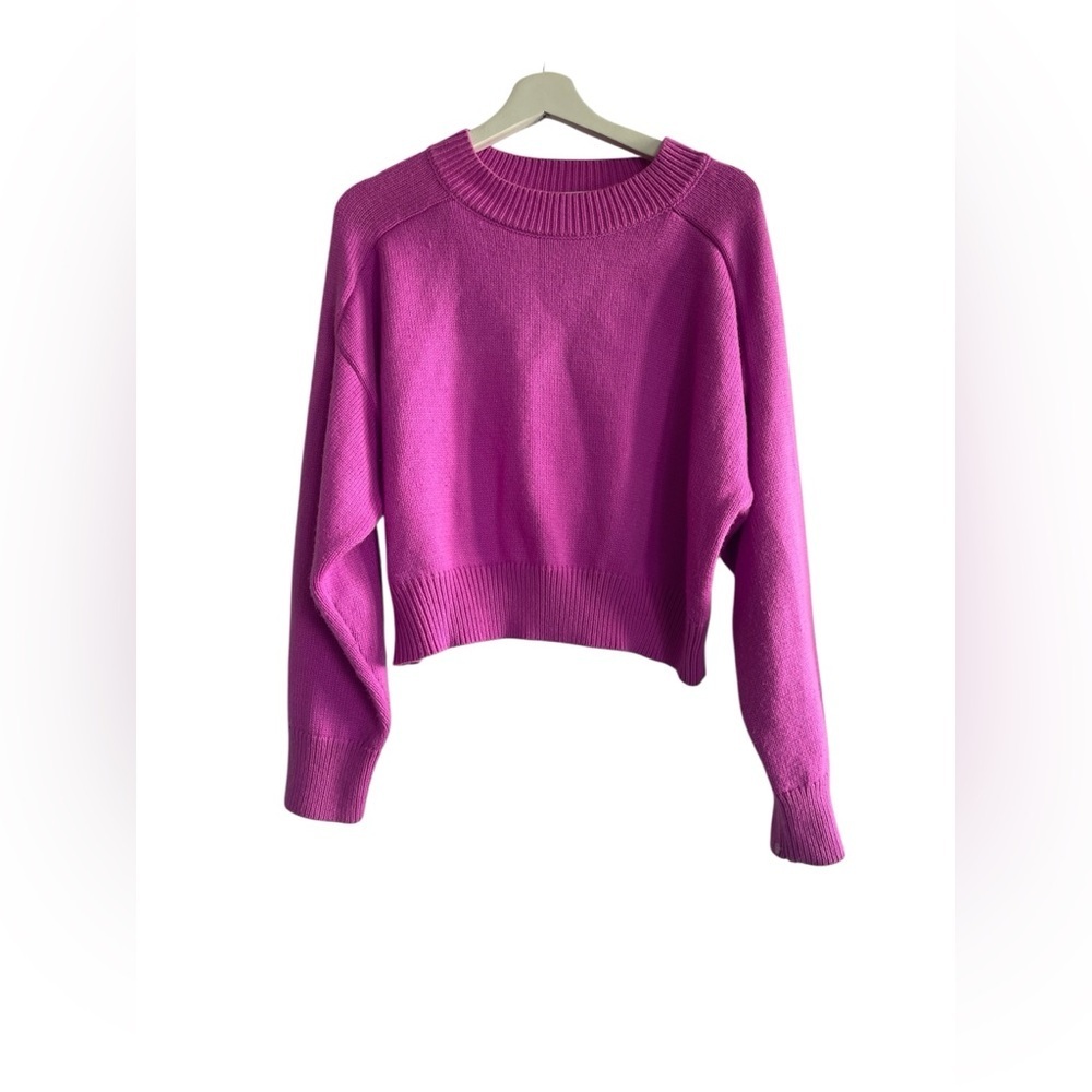 Yellow The Label pink Bubble Textured Boho Coquette Cotton Sweater Size Mediun
